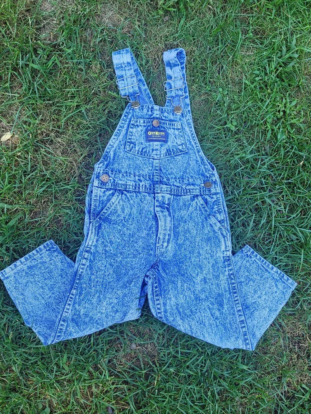 Vintage OshKosh B'gosh Vestbak Overalls Size 4t Cotton Acid Wash Blue Denim USA
